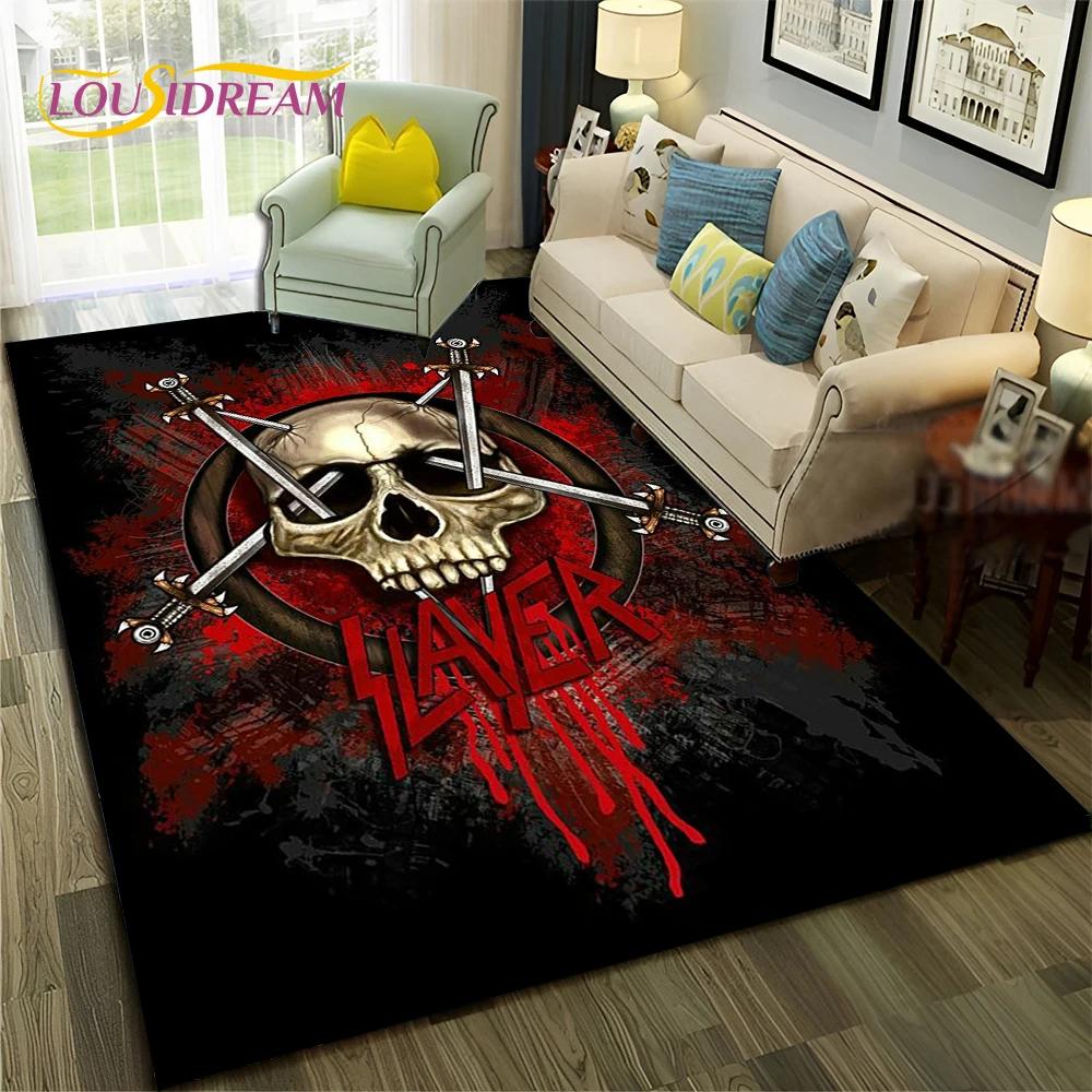 Heavy Metal Band Slayer Rock Carpet Rug for Home Living Room Bedroom Sofa Doormat Decor,kids Play Area Rug Non-slip Floor Mat