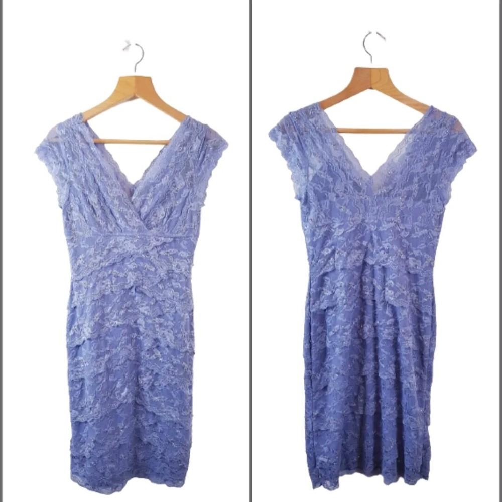 

Marina Womens Sleeveless High Waist Mid Calf Dress Purple Size 6 Unisex T-Shirt M