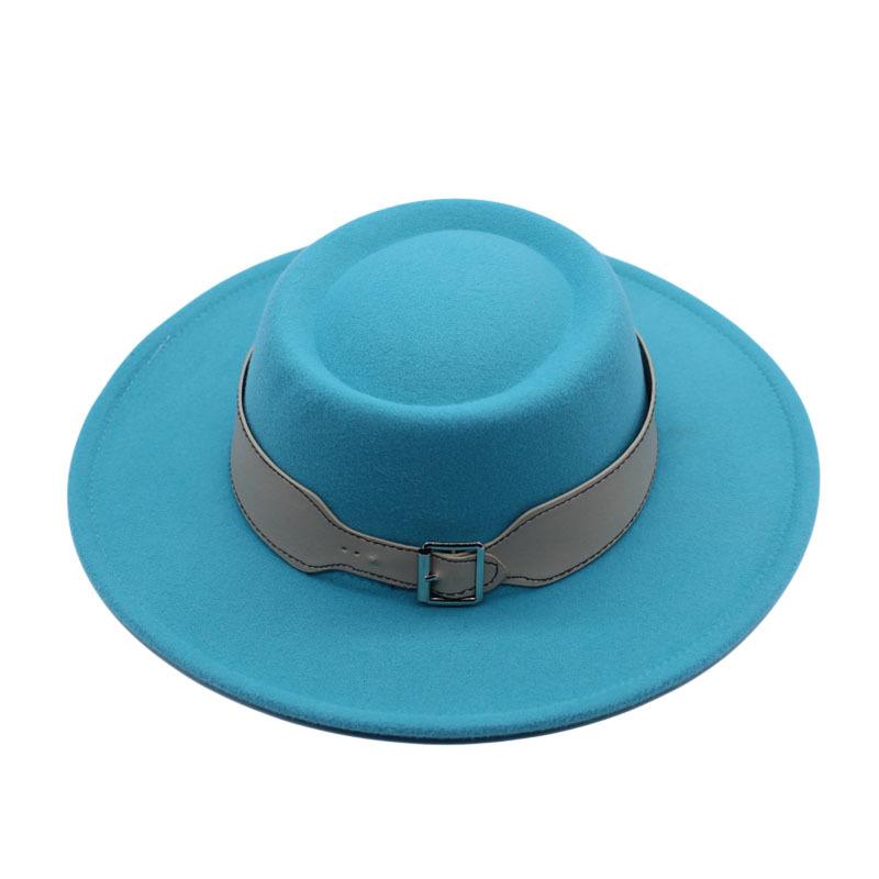 European, American Autumn and Winter Woolen Top Hat Cm Retro British Temperament Big Eaves Jazz Hat Women Felt Hat Korean Street Shot