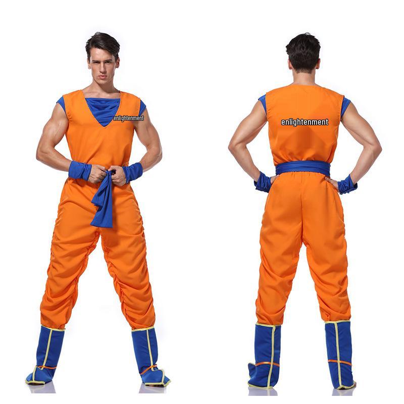 Master Roshi & Son Goku Halloween Cosplay Costumes: Demon King & Goku Clothes