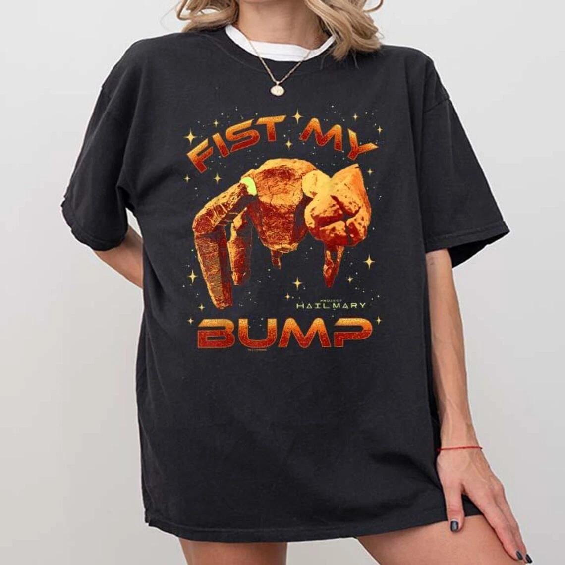 Project Hail Mary Shirt Fist My Bump Rocky The Alien Sci-Fi Book Lover Tee L