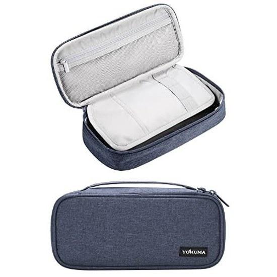 YOKUMA Pencil Case Pen Stylish Simple Large Capacity Multifunctional Adult High School Student Middle Boy Girl University Elementary Children (blue)