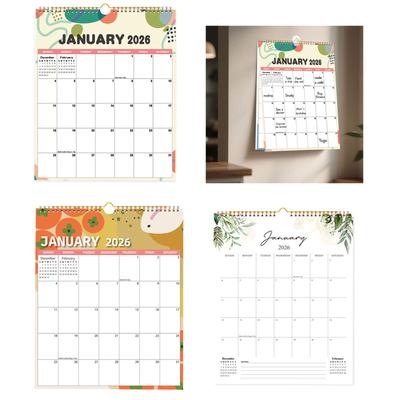 2026 Wall Calendar Monthly Planner 12 Month Runs from January To December For Daily Weekly Scheduling 29.5x37cm