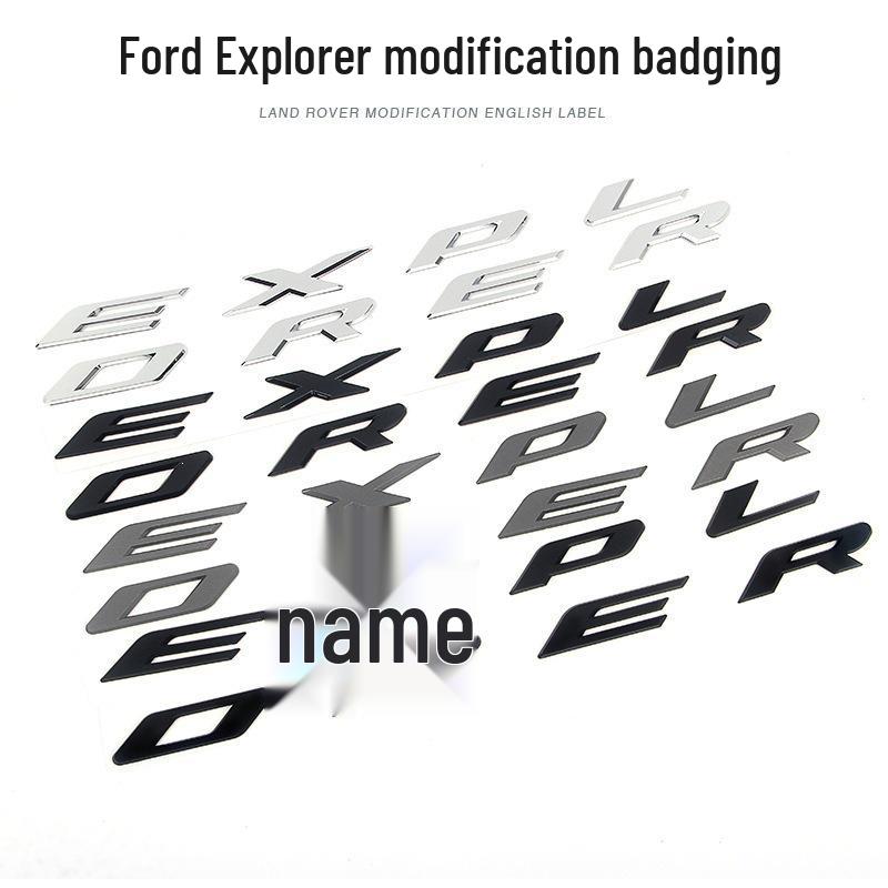 Эмблема на капот Ford Explorer Декоративная наклейка на автомобиль с английской буквой Glossy Black