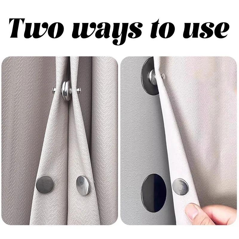 30/1Pairs Magnetic Curtain Clips Self-Adhesive Wall Mounted Magnet Buckle with Patch Detachable Shower Curtain Fixed Fasteners