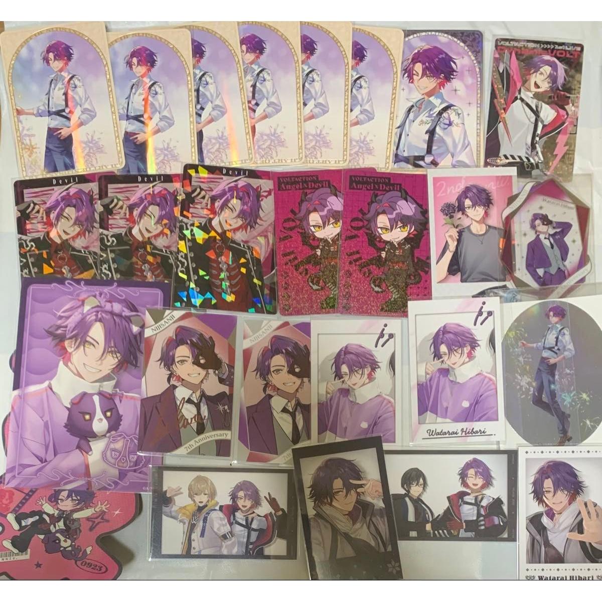 Used Nijisanji VOLTACTION Watai Hibari Instax style card postcard sticker bonus various bulk sale