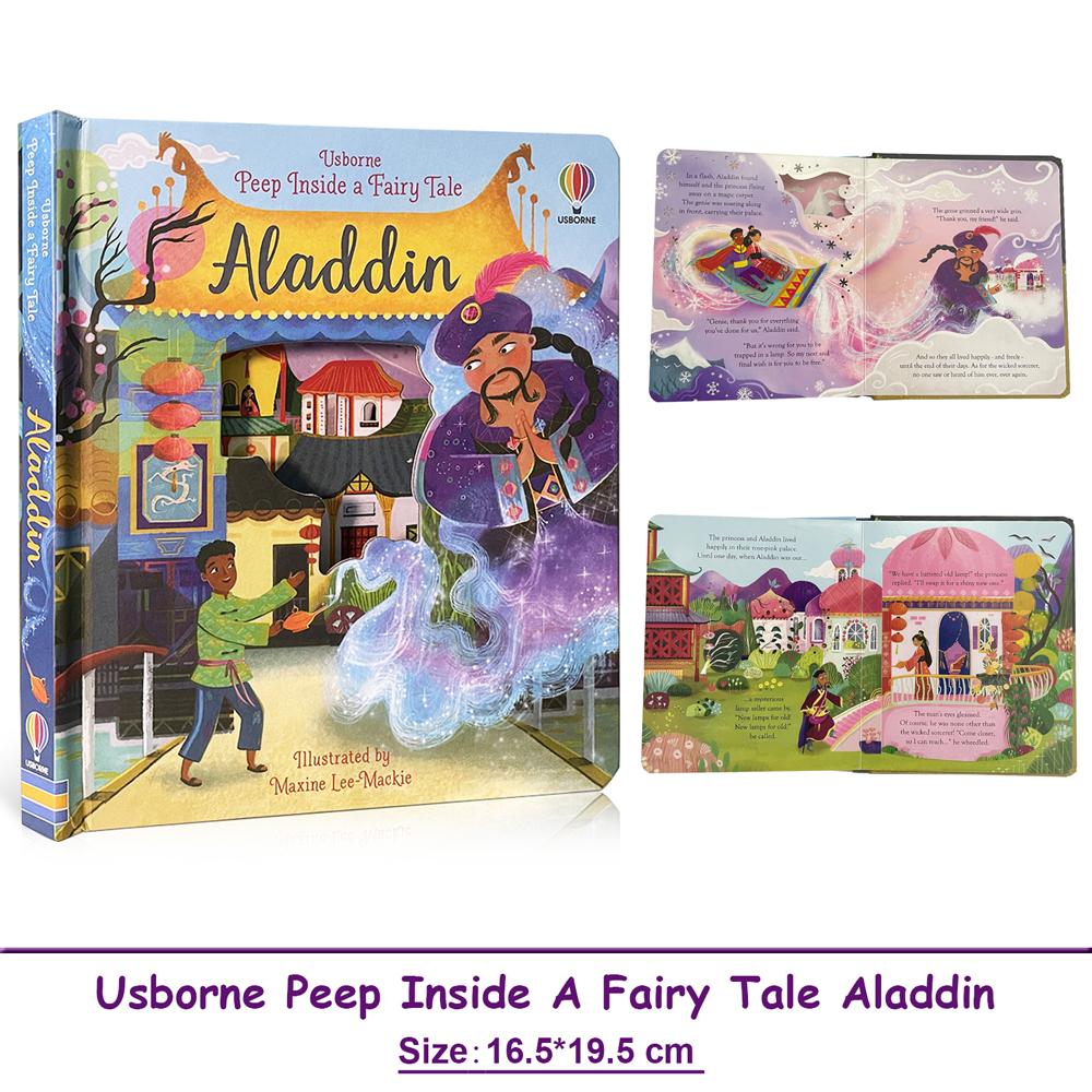 Usborne Загляни внутрь Сказка об Аладдине Монтессори Образовательная английская книга-история для детей Дети 3D картинки с клапанами Aladdin