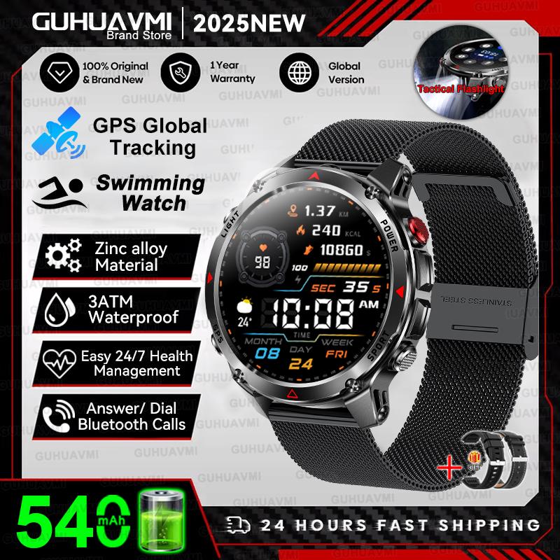 New  Professional GPS Sports Smart Watch Men 1.46" AMOLED Screen 3ATM Compass Fitness Tracker Military Smartwatch