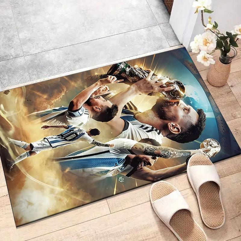 1pc M-Messi4 Design Printed Area Rug Carpet for Bedroom Living Room Home Decor Rugs Mat Non Slip Mat Rug for Bedside
