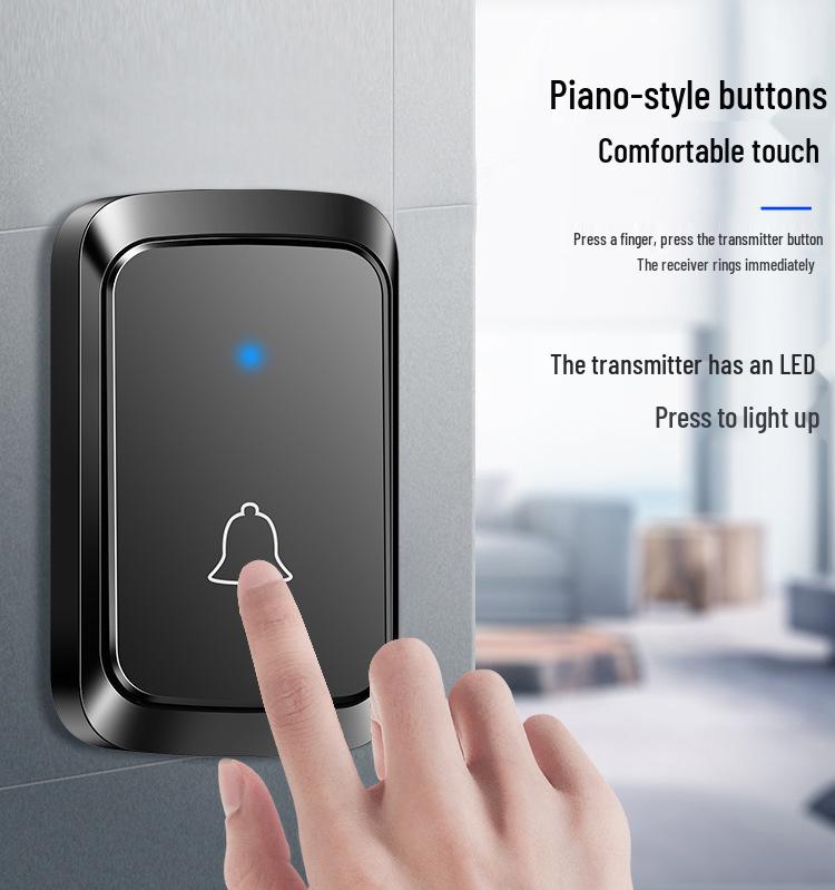 Long-Range Wireless Elderly Call Button Doorbell with Music & Remote Control