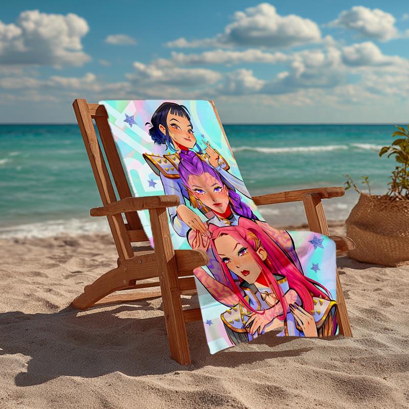 KPOP Hunter Fashion Beach Towel: Ideal for Summer Adventures Soft, absorbent and quick drying suitable for swimming and bathing