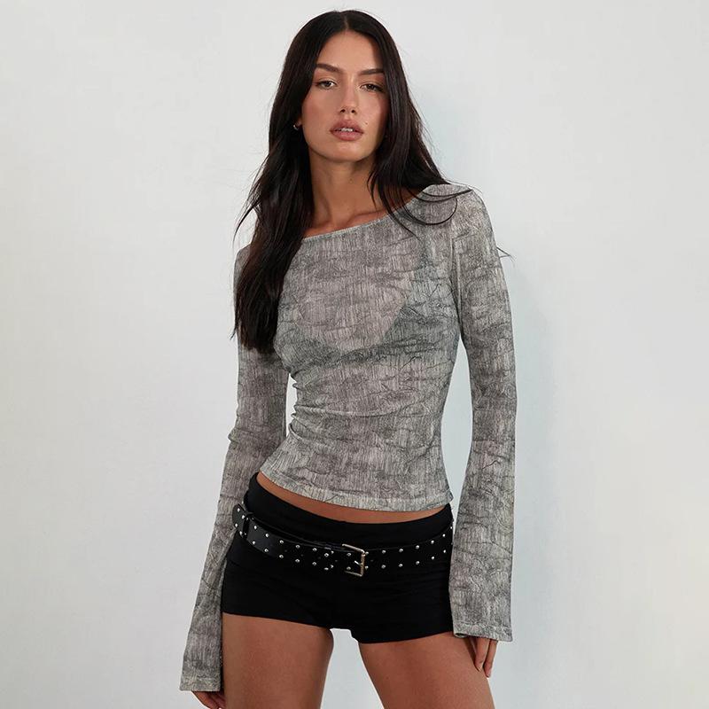 Women S Loose Fit Animal Print Long Sleeve Sexy T Shirt