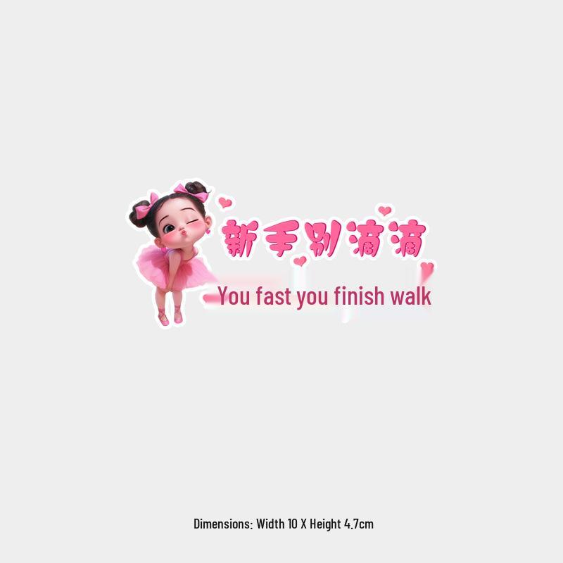 Newbie Female Driver Reflective Rear Window Sticker -  You Go First  Warning