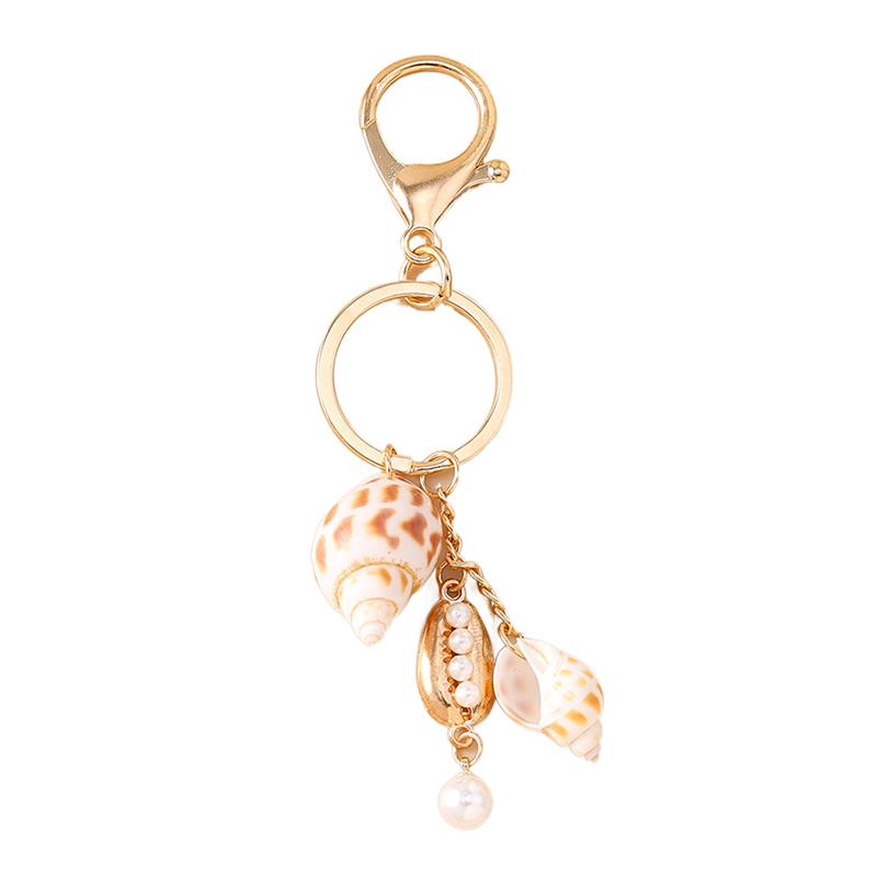 Seashell Keychain, Beach Keychain, Seashell Bag Charm, Cute Starfish Seashells Conch Keyring, For Teens Adults Beach Key Ring