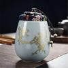 Ge Kiln Celadon-Teedose im chinesischen Stil, versiegelter Keramik-Vorratsbehälter, dekoratives Porzellangefäß für Zuhause, feuchtigkeitsbeständige Teedose