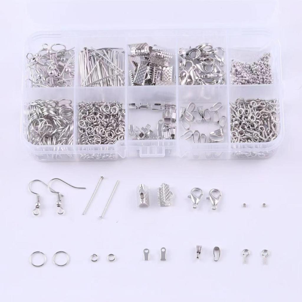 DIY Jewelry Accessory Set: Lobster Clasp, Jump Rings, Crimp Beads, Beading Tools