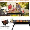 New Stainless Steel Barbecue Charcoal Grill Folding With 2 Side Tray Tabletop Grill Portable BBQ Stove Picnics