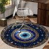Evil Eye Stained Glass Design round carpet Chair cushion Round Entryway Rug, Soft Round Rugs for Living Room, Bedroom, Circle Carpet decor gifts