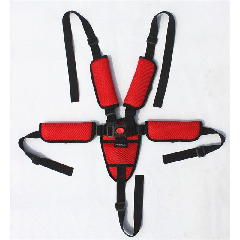 

Регулируемый пятиточечный ремень безопасности для младенцев, коляска, стульчик для кормления, обеденный стульчик, ремень безопасности для младенцев red красный