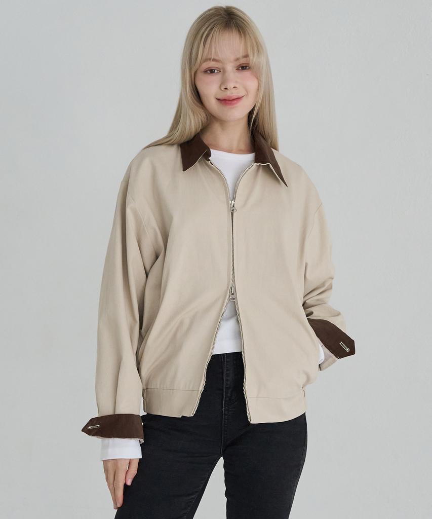 5Oml Cotton Harrington Jacket (Beige)