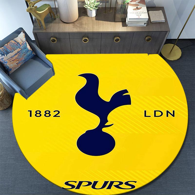 Tottenham Hotspur F.C Pattern Round rug,Carpet Rug for Living Room Bedroom Playroom ,Non-slip Floor Mat,Holiday Gifts and Birthday Gifts.