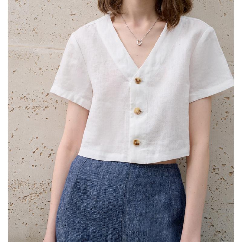 2026 Summer New Fashionable Design Short-Sleeve Top for Women, Cool V-Neck Shirt
