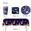 Space Astronaut Universe Spaceman Disposable Tableware Birthday Decorations Cup Plates Banners Tablecloths Outdoor Holiday Party