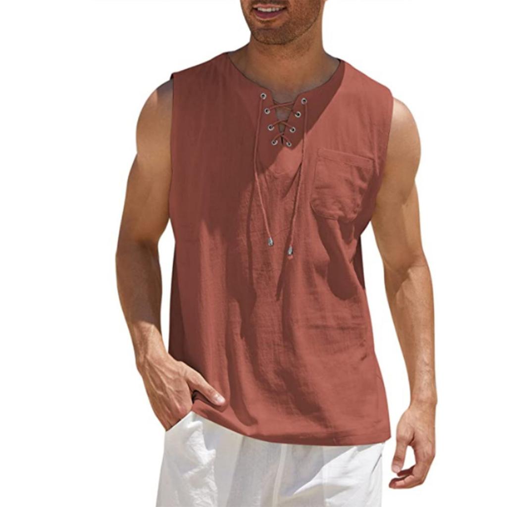 Camisa sin mangas informal a la moda para hombre