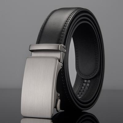 Men'S Alloy Automatic Buckle Leather Belt Business Belt Belt Belt