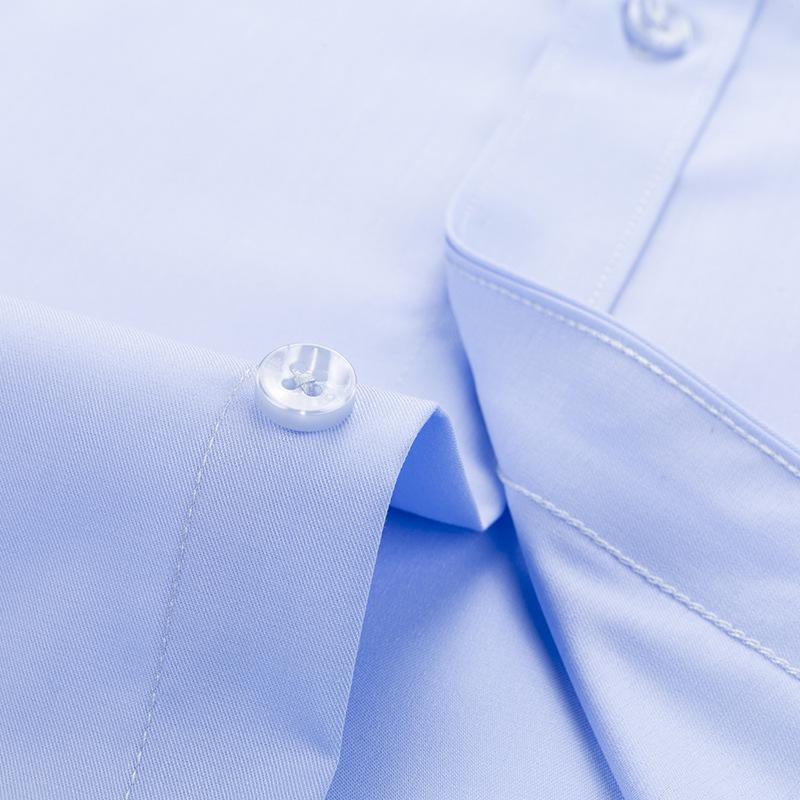 2024 Men's White Slim Fit Bamboo Fiber Long Sleeve Iron-Free Business Shirt