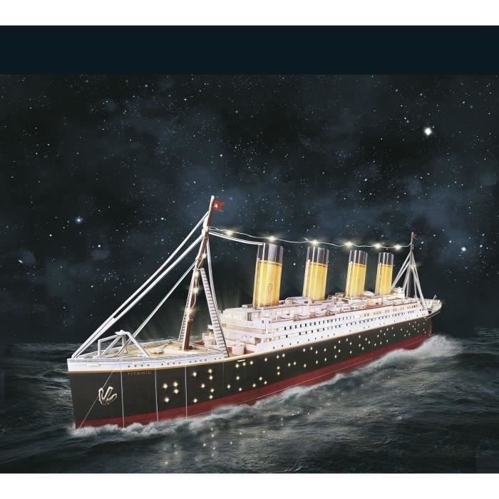 Puzzle 3D lumineux - Bateau Titanic - Jeu de construction - EXPLORA - 266 pièces - Dès 8 ans