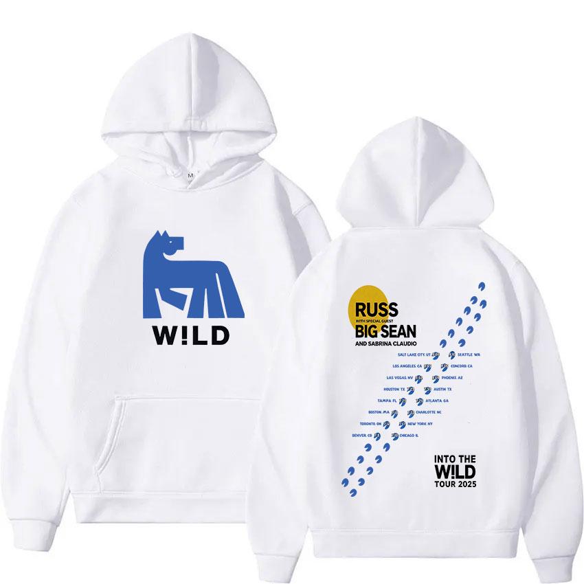 Sänger Russ Into The Wild Tour 2025 Album Kapuzenpullover Unisex Kleidung Mode Harajuku Sweatshirt Lässig Übergroß Langarm Kapuzenpullover
