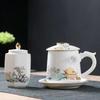 Chaxun Gilded Jade Rabbit Crystal Porcelain Office Tea Set