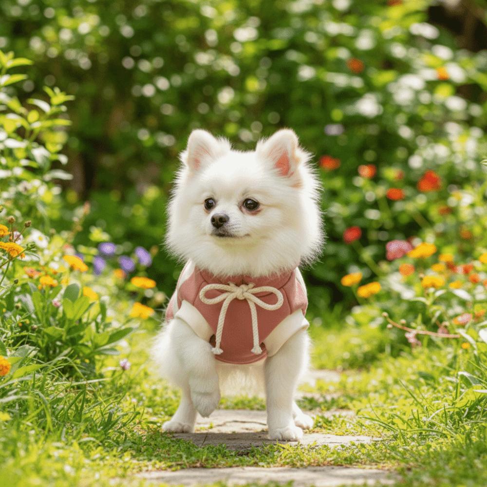 Pet Clothing Patchwork Dog Sweatshirt Cozy Warm Puppy Pullovers with Bow Soft Dog Bottoming Shirt Winter