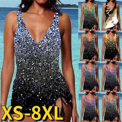 Sexy High Waist Badeanzug Zweiteiliges Set Strandbekleidung Monokini Damen Neues Design Druck Badeanzug Sommermode Tankini XS-8XL