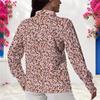 Women Plus Size Long Sleeve Shirt White Button Front Blouse