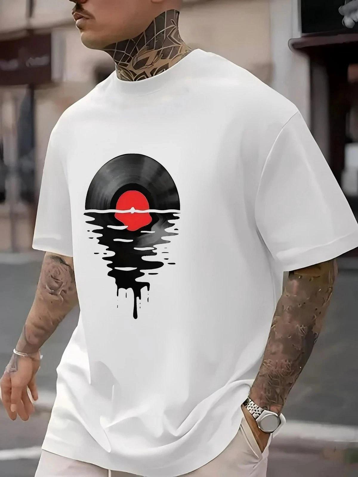 Men’s Vinyl Record Graphic T shirt Retro Music Lover DJ Vintage Tee M