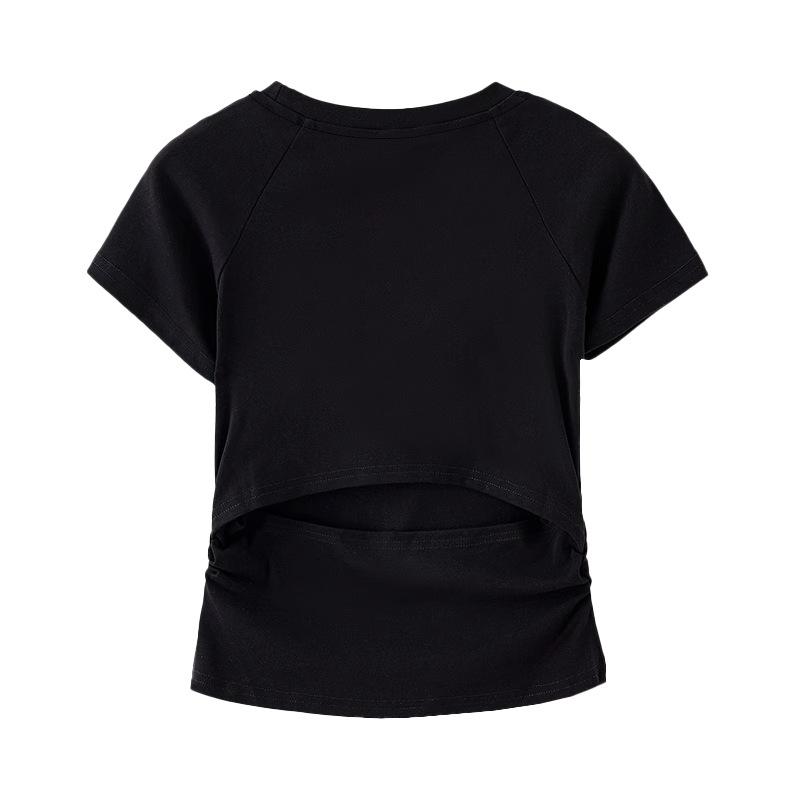 New Summer Women's Clothing Short Spice Girl T-top Waist Sexy Pure Desire Backless Bottoming Shirt Temperament T-shirt