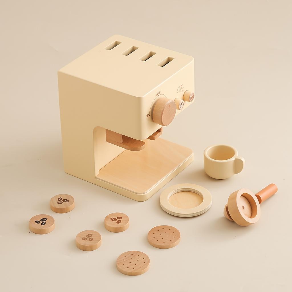 Wooden play house toys coffee machine children's role kitchen play toys educational multifunctional toys simulation dining kitchen set toys Christmas