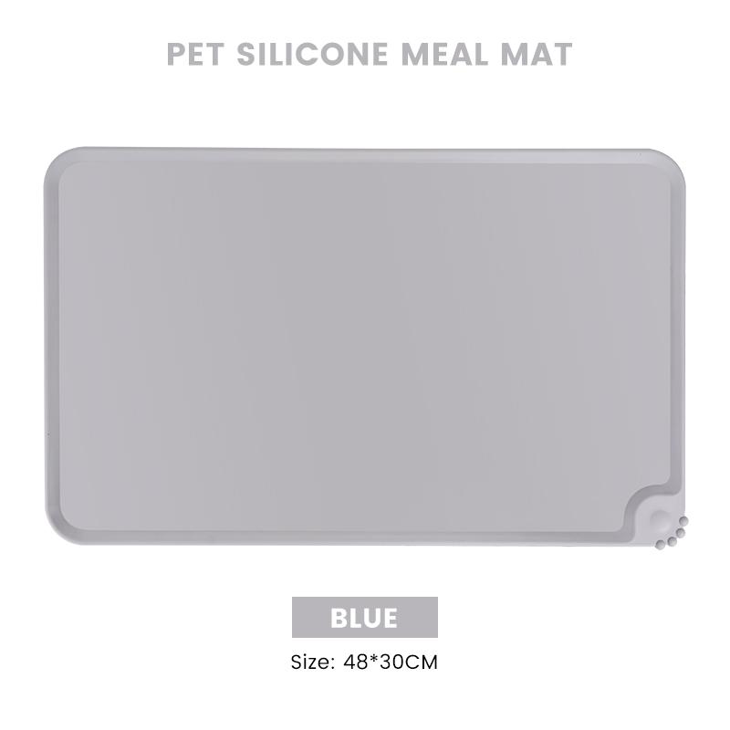 Waterproof Pet Food Pad Pet Mat Dog Cat Solid Color Silicone Non-Stick Pet Bowl Drinking Mat Dog Feeding Placemat Easy Washing
