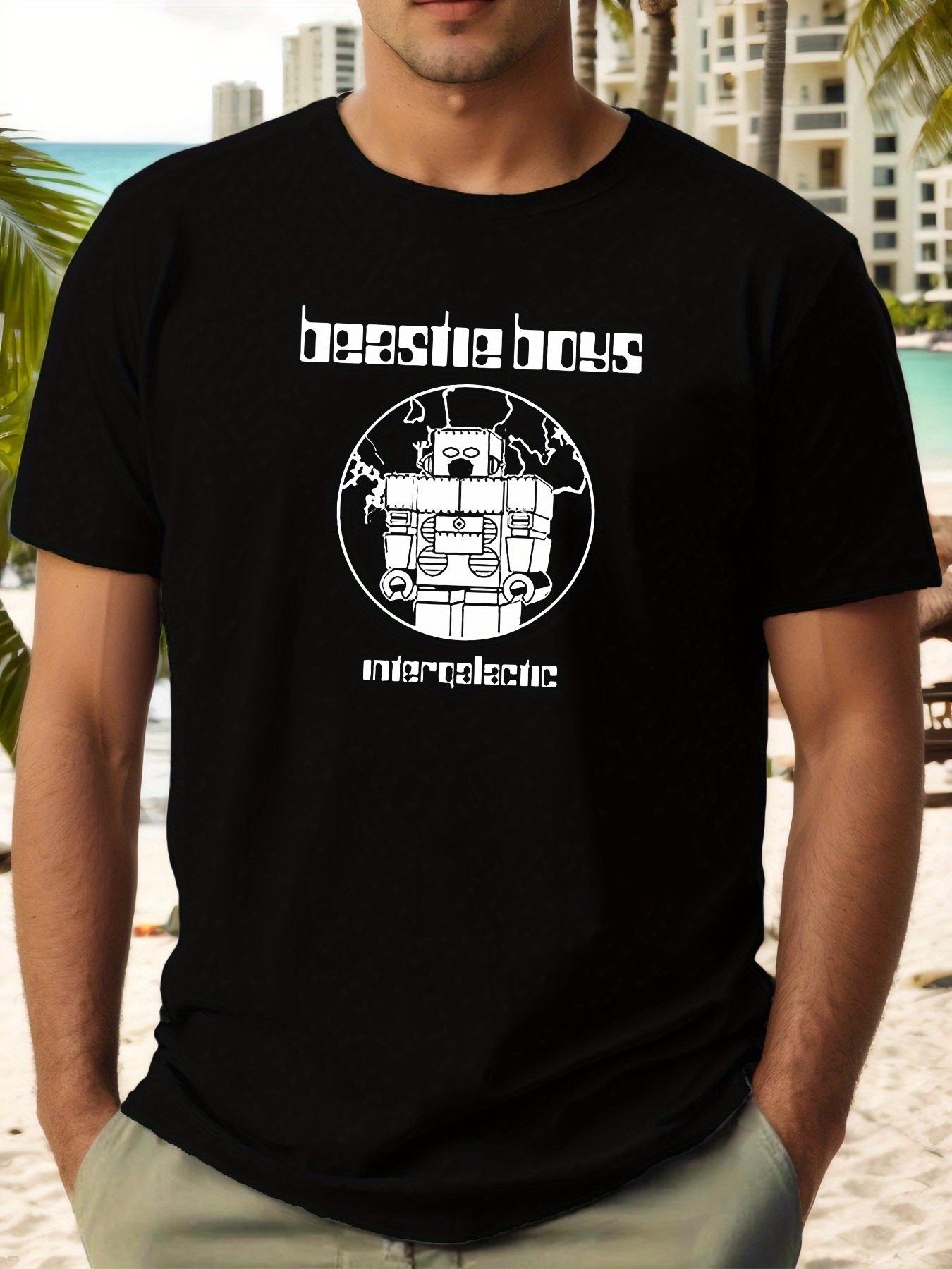 

Casual Graphic T-shirt with Angry Robot & Beetle Boys Print - Lightweight Summer Short Sleeve Tee XXL