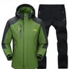 Outdoor Hiking Jacket and Pants Sets Men Autumn   Waterproof Windproof Hooded Jackets Trip Mountain Camping Clothes