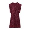 Sequin Dress For Women With High Waist Short Skirt For Winter Party Wear