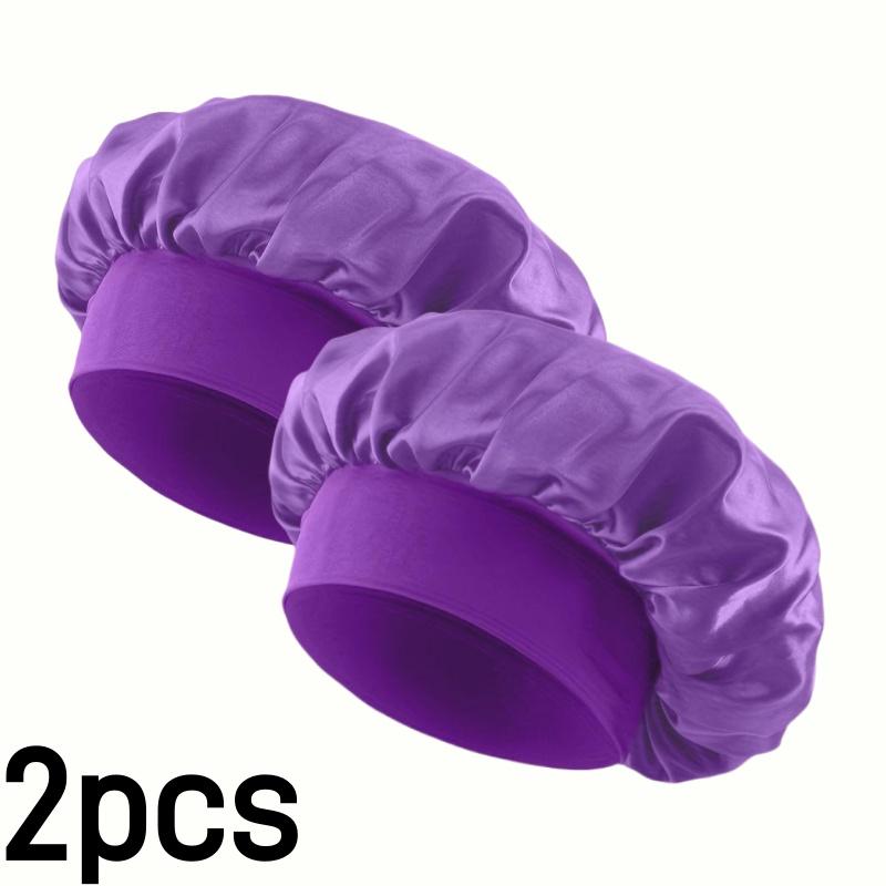 4pcs/set Luxurious Satin Hair Bonnets Multipurpose Wide Elastic Turban for Beauty Sleeping & Bath Shower for Women Hair Care Cap