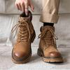 "2024 Autumn Genuine Leather Retro Martin Boots - High Top Casual Work Shoes"