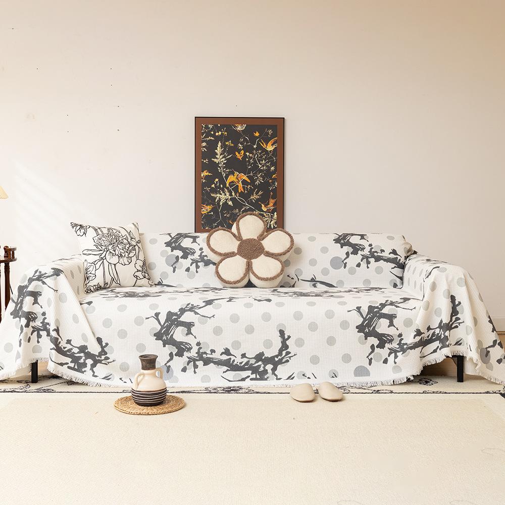 Китайский чехол для дивана с изображением цветущего дерева сливы — фото 3