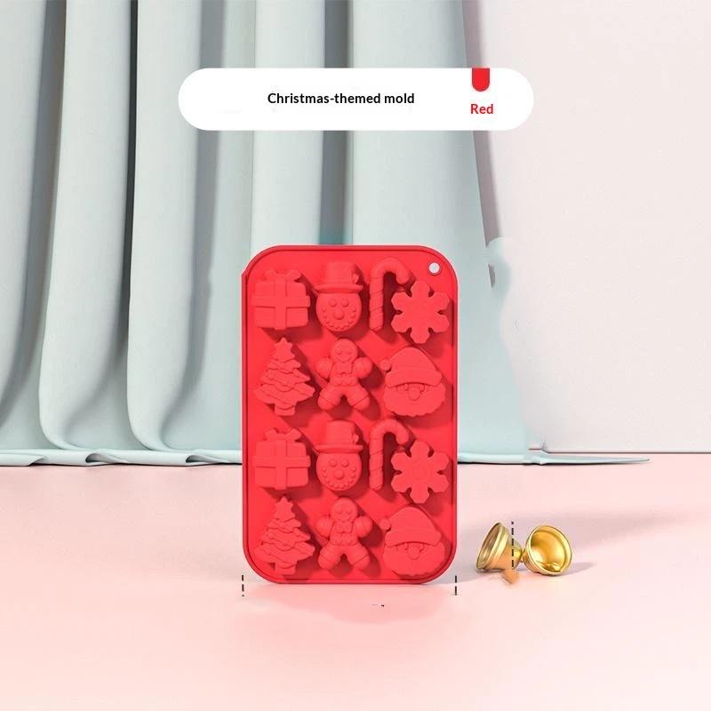 Christmas Silicone Chocolate Molds Candy Baking Moulds Handmade Snowflake Snowman Xmas Tree Gingerbread Man Santa Claus Mold
