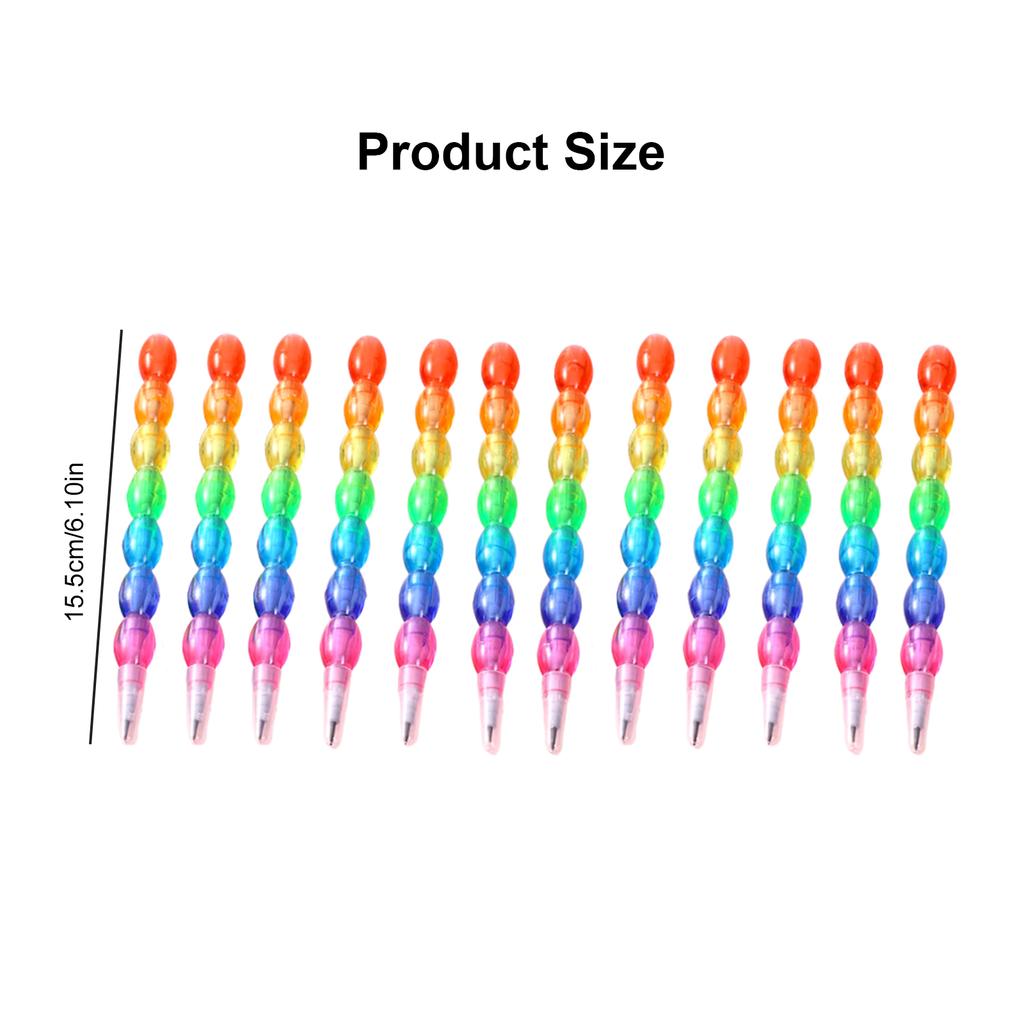 12 STÜCKE Stapelbare Stifte Cartoon Baustein Stifte 7 in 1 Schreibstift für Kinder Schüler Geburtstag Weihnachten