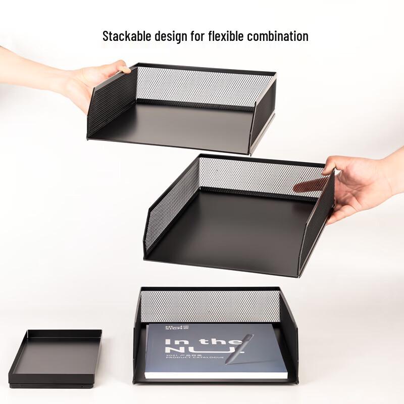 Deli 3-Tier Stackable Metal File Tray