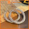 Huitan Twisty Hoop Earrings for Women Elegant Wedding Engagement Fashion Accessories Inlaid Bright Cubic Zirconia Chic Jewelry